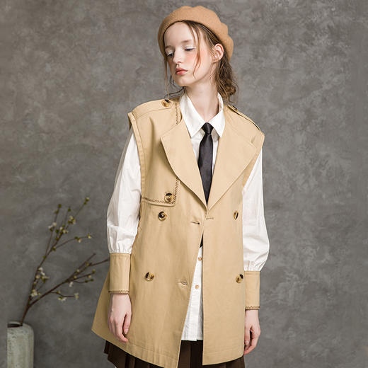 famecoco范可儿秋季套装女衬衫马甲外套休闲时尚两件套F216EC012 商品图0