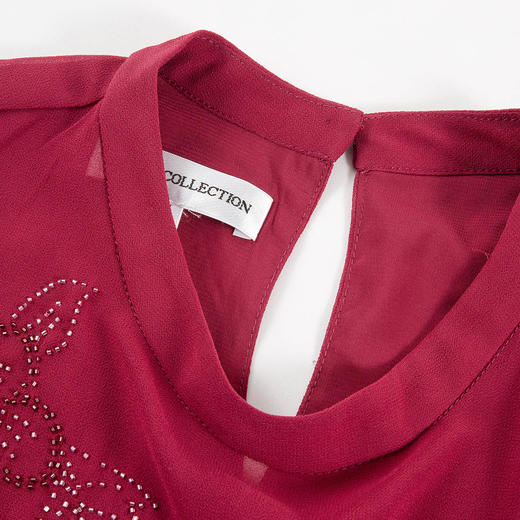 RF8A9斯尔丽瑟俪春季新款圆领复古宽松下摆不规则中袖中长款连衣裙 商品图4