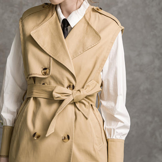 famecoco范可儿秋季套装女衬衫马甲外套休闲时尚两件套F216EC012 商品图2