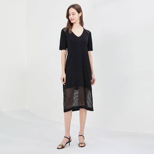 RE6A1斯尔丽瑟俪2021年春季上新休闲舒适拼接针织衫连衣裙 商品图2