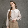 Famecoco范可儿荷叶领衬衫女秋灯笼袖甜美减龄衬衣F216BH019 商品缩略图0