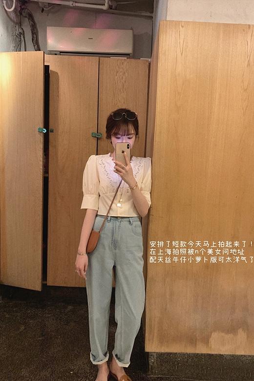 【金蘑菇菇 orange ocean天丝牛仔裤】修腿型复古直筒休闲萝卜裤 商品图4