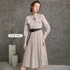 Famecoco范可儿立领连衣裙秋款长袖收腰复古裙(附腰带)F216FA020 商品缩略图0