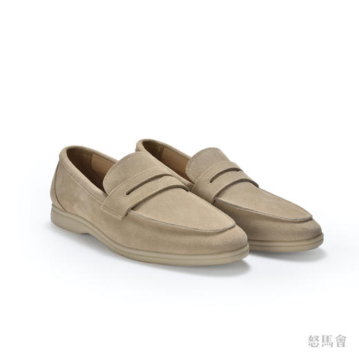意大利小张幅牛绒卡其色便士乐福鞋 商品图3