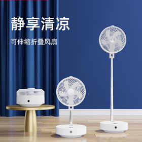 艾美特循环扇落地扇家用伸缩折叠风扇遥控充电便携式台式静音电扇