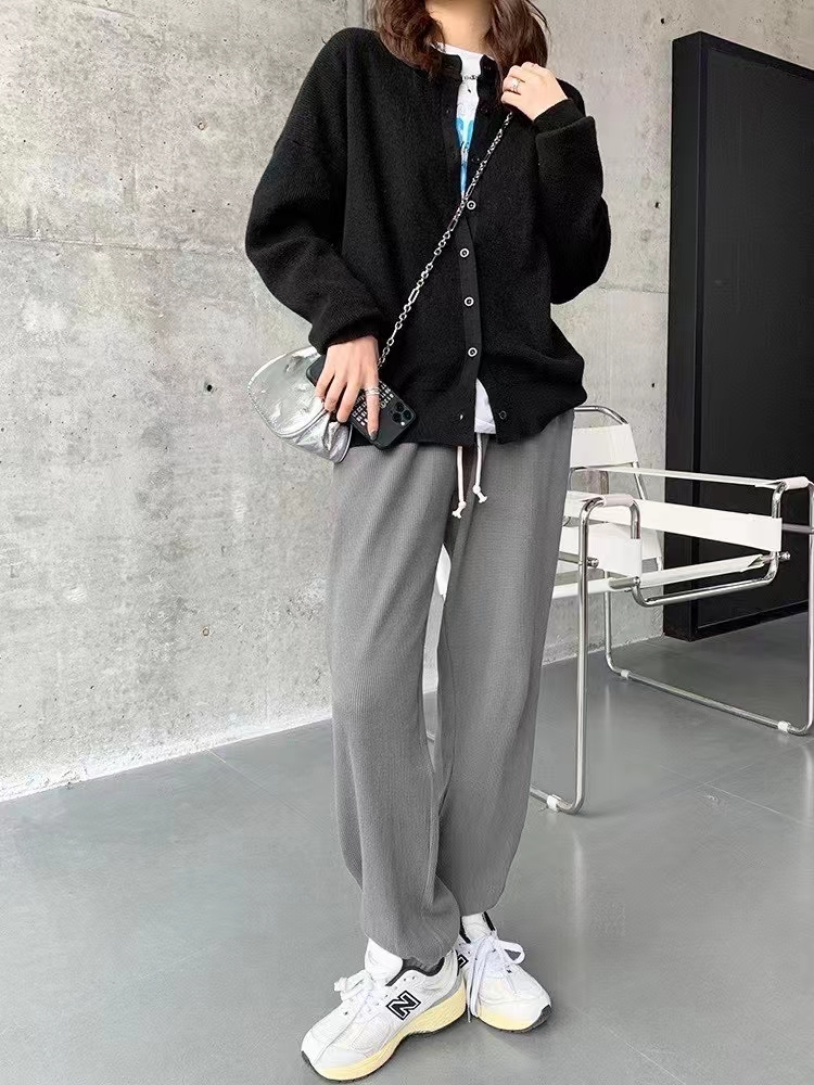 华夫格面料!这款卫裤真的是任意搭配上装都可以!