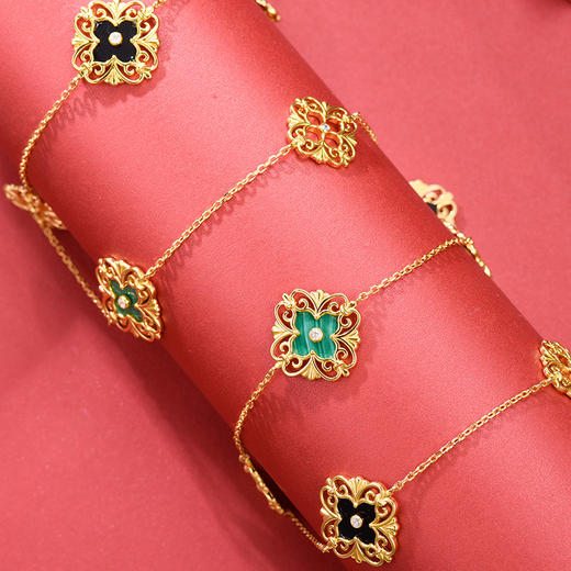 【采购专享】宫里的世界&BYJ 幸福连绵项链 孔雀石玛瑙项链 商品图0