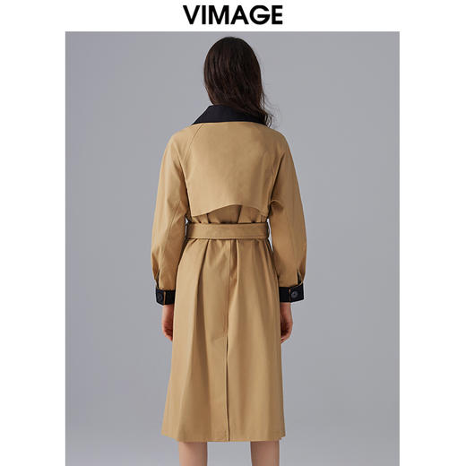 VIMAGE/纬漫纪秋季新款经典翻领长款显瘦百搭大气风衣女外套V1404009D 商品图3