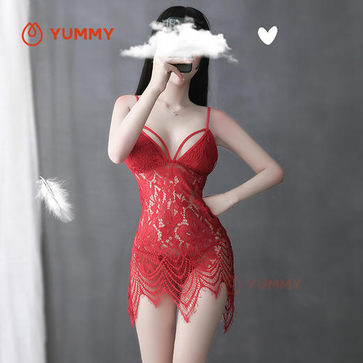 霏慕情趣内衣女装透视诱惑水溶蕾丝波西米亚镂空性感睡裙 商品图1