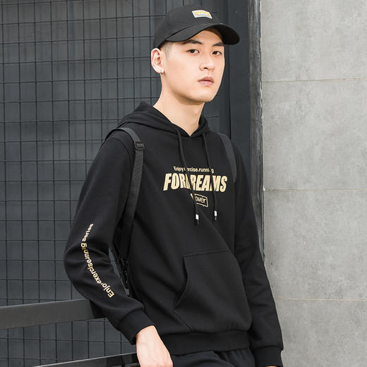 【精致印花 多色可选 满足多场景需求】线下同款赛琪百搭男士连帽运动卫衣171545 商品图6