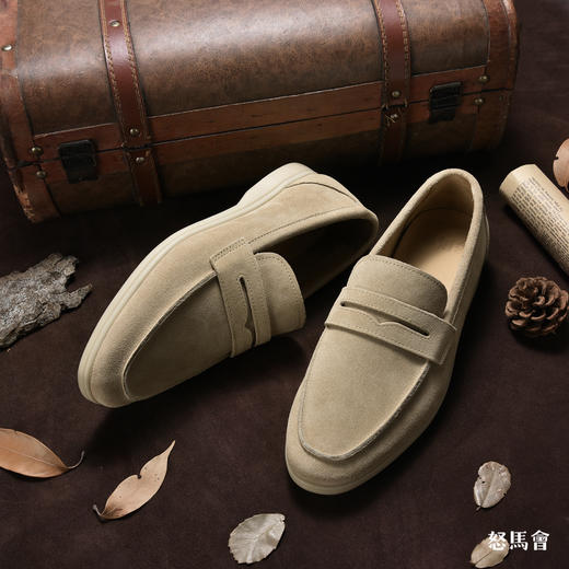 意大利小张幅牛绒卡其色便士乐福鞋 商品图2