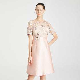 LF8A1斯尔丽瑟俪2021年高端甜美优雅精致刺绣女士连衣裙