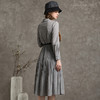 Famecoco范可儿立领连衣裙秋款长袖收腰复古裙(附腰带)F216FA020 商品缩略图3