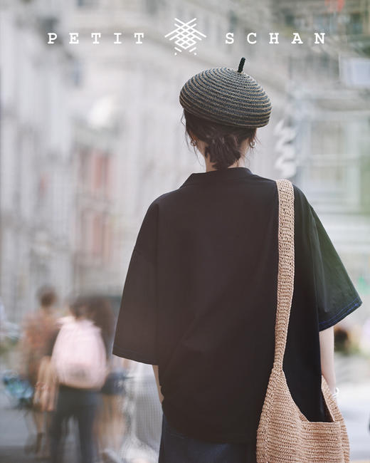 PETIT SCHAN小闪 CLO#041  Staff 五线谱 纸感棉拼接袖Oversize廓形设计款T恤 商品图0