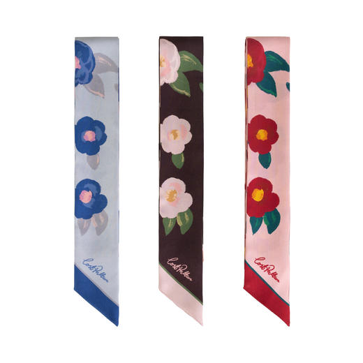 双成记 山茶花斜纹窄丝巾 商品图4