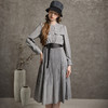 Famecoco范可儿立领连衣裙秋款长袖收腰复古裙(附腰带)F216FA020 商品缩略图2