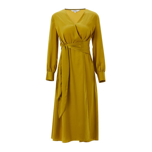 VIMAGE/纬漫纪秋季新款系带束腰高贵优雅纯色V领显瘦连衣裙VC2107236 商品图4