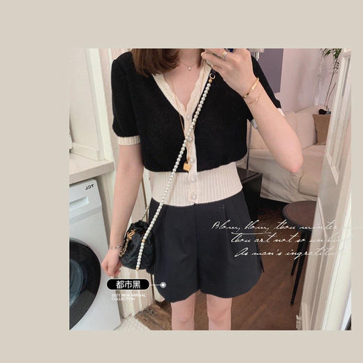 金蘑菇菇【小纽扣短裤】断码特价XS 日常通勤刚需～侧开叉好显瘦哦～ 商品图4