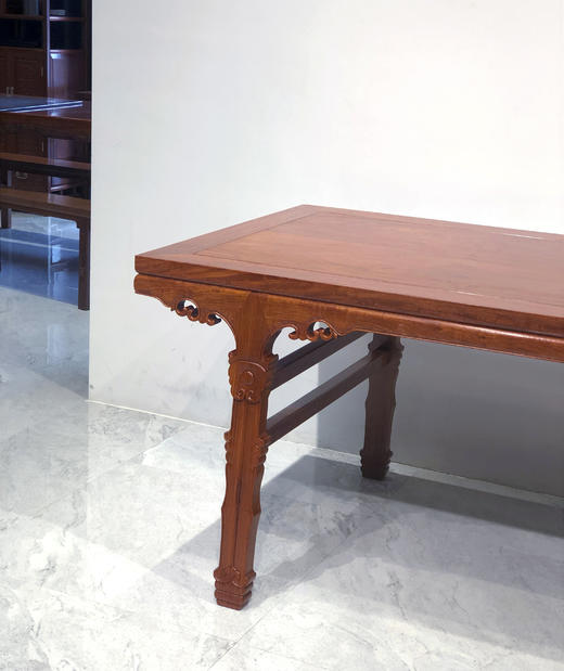 红桥红  家具严选  缅甸花梨（大果紫檀）【282上博 插肩榫大画案】 商品图6