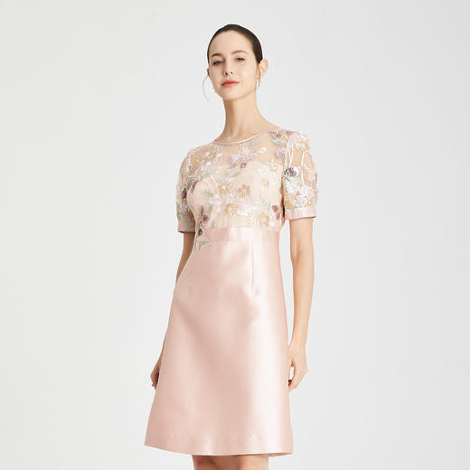 LF8A1斯尔丽瑟俪2021年高端甜美优雅精致刺绣女士连衣裙 商品图2