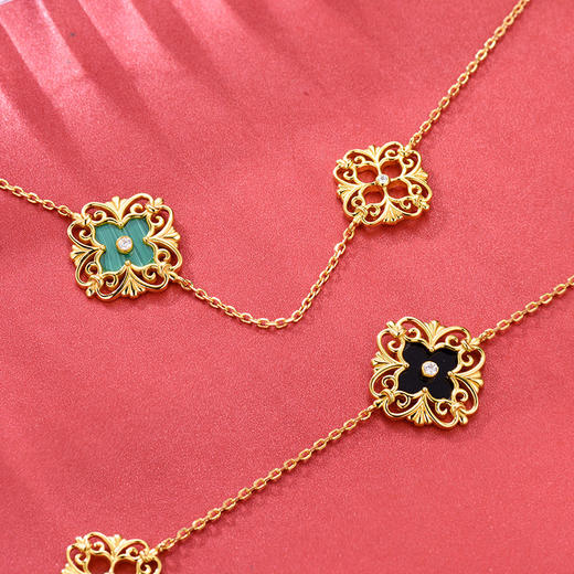 【采购专享】宫里的世界&BYJ 幸福连绵项链 孔雀石玛瑙项链 商品图1