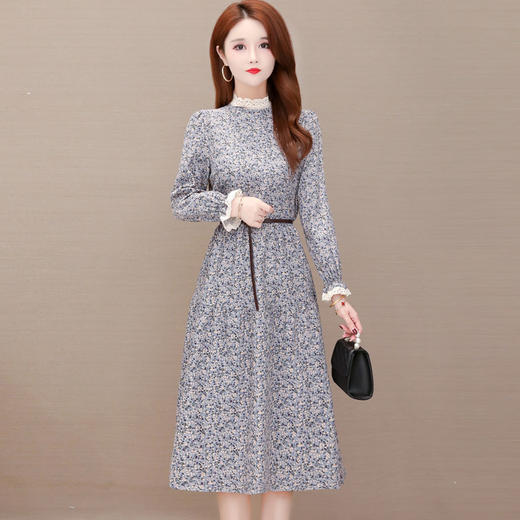 YWE  M21058碎花连衣裙修身气质减龄时尚 商品图3