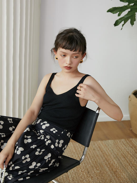 HeyDress法式V领吊带女夏季性感短款针织背心复古外穿内搭时尚百搭小吊带 商品图3