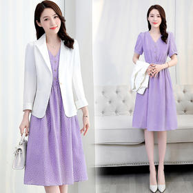 HR  WX21059早秋新款气质修身西装套装裙