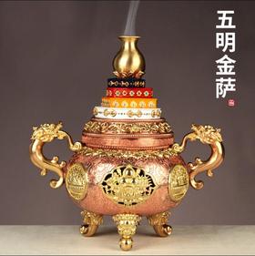 喇荣金萨商店出品纯铜精品息增怀诛烟供炉历时两年精心设计制作铜香炉