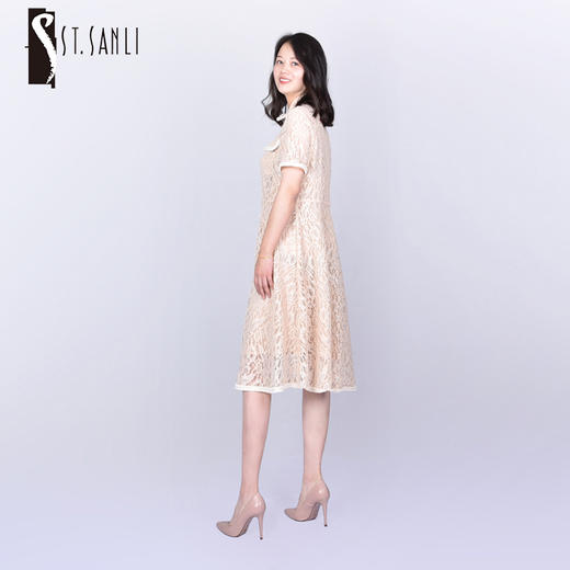圣三利女装夏季中长款蕾丝气质连衣裙SL221L13 商品图0