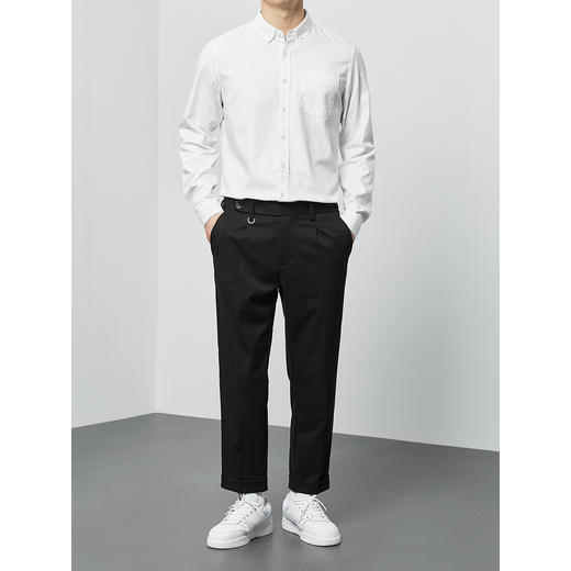 墨麦客男装秋季新款纯色休闲长袖衬衫男士轻熟风天丝翻领衬衣外套 商品图3