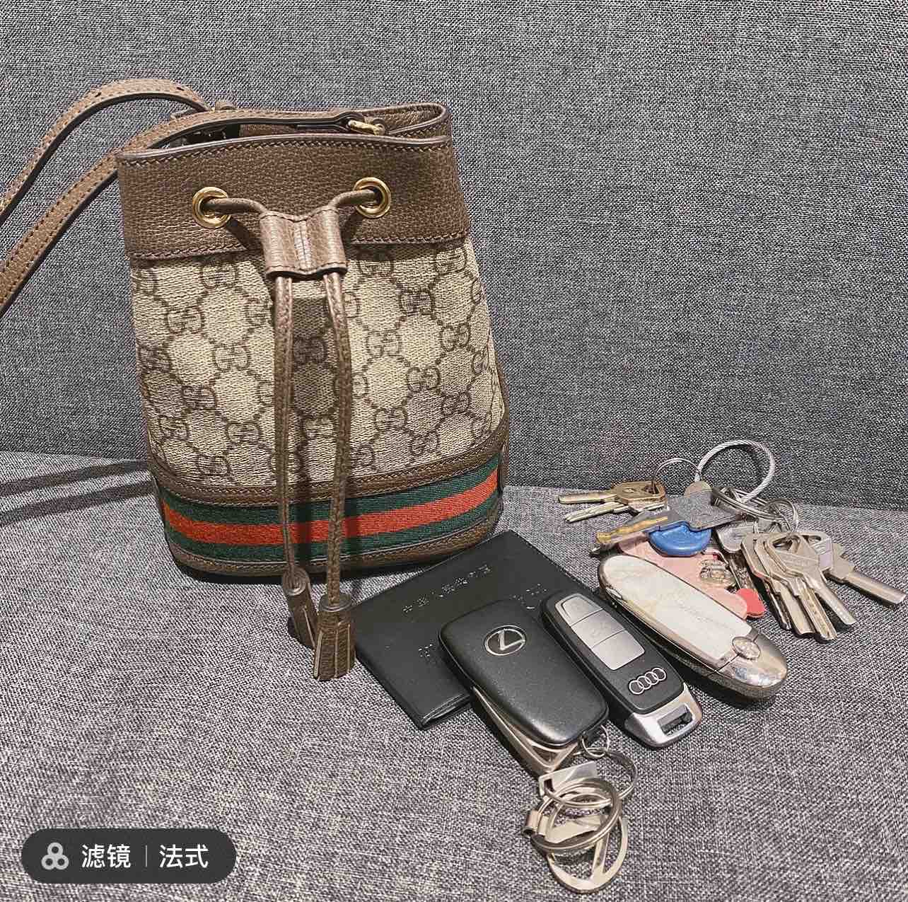Gucci迷你水桶包，原单，对花对版，非低端，经典必入款