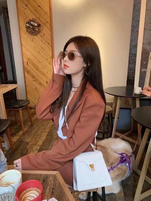 若不舒适打我 圆正小众 FM韩范儿 椭圆形复古大框 浅片 墨镜 商品图10