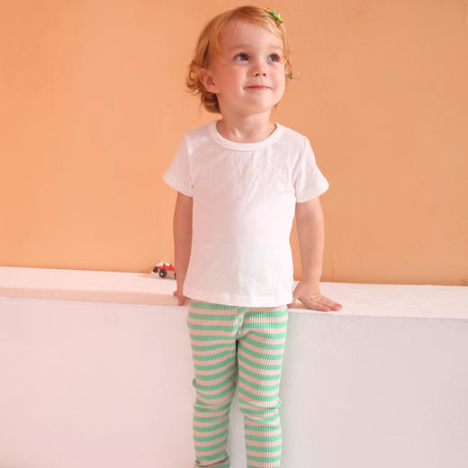 【早秋特价】龙之涵儿童条纹打底裤款薄婴儿条纹小宝宝裤子紧身洋气潮童装外穿 商品图2