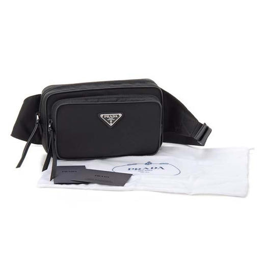 PRADA 普拉达 女士 Re-Nylon 再生尼龙珐琅金属三角形徽标腰包 黑色 1BL010 064 F0002 YOO 商品图3