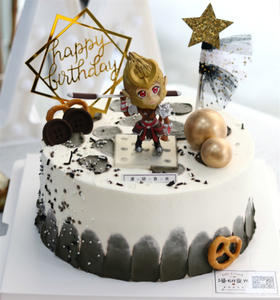 【生日蛋糕】白底灰条王者荣耀孙悟空款