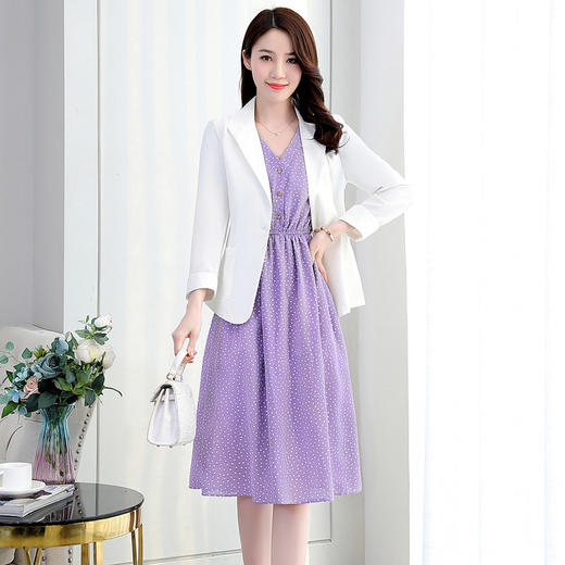 HR  WX21059早秋新款气质修身西装套装裙 商品图3