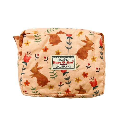 HUJI祤集Motley收纳包插画花花兔 商品图0