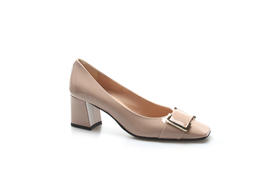 豪麟名鞋奥莱进口迪嘉女鞋皮鞋牛移膜革Z25505P粉色  原价3960元