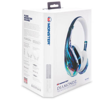 魔声（Monster） Diamondz钻石之泪 降噪耳机 有线头戴式重低音游戏耳机电脑吃鸡音乐耳麦 蓝色 商品图2