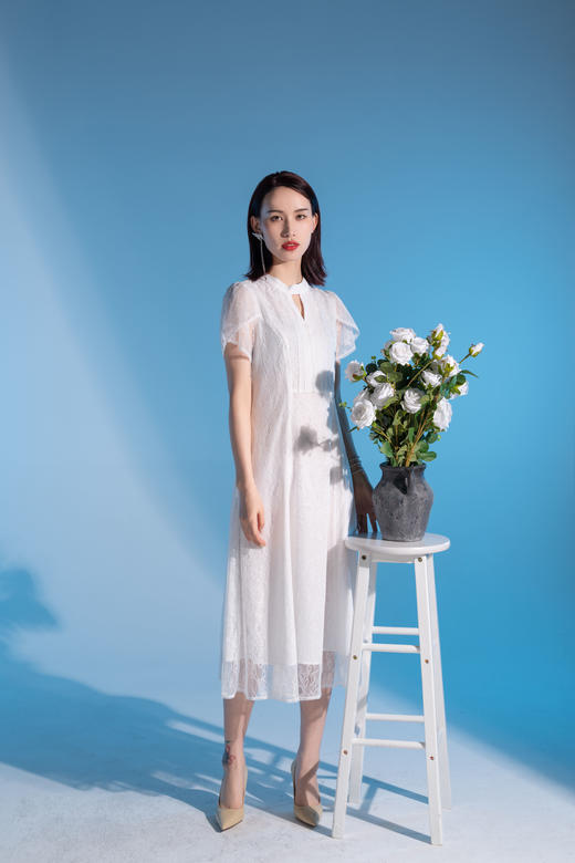 【花瓣袖礼服裙】臣禾立体修身裁剪连衣裙9212024476 商品图2