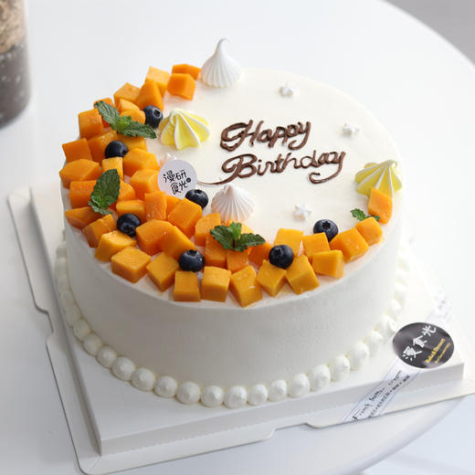 【生日蛋糕】白底芒果蓝莓装饰款 商品图0