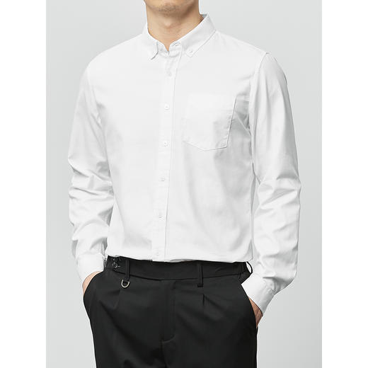 墨麦客男装秋季新款纯色休闲长袖衬衫男士轻熟风天丝翻领衬衣外套 商品图1