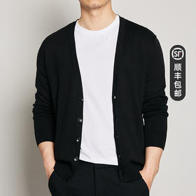 墨麦客男装2021春秋季新款V领针织开衫外套男士情侣宽松毛衣薄款