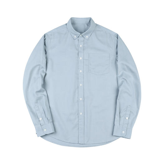 墨麦客男装秋季新款纯色休闲长袖衬衫男士轻熟风天丝翻领衬衣外套 商品图4