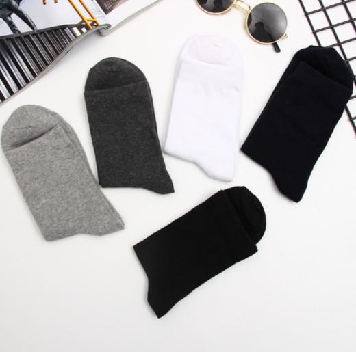 【服饰鞋包】棉袜简约吸汗纯色中筒袜5双礼盒装 商品图0
