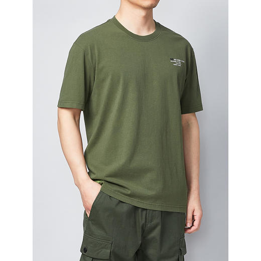 墨麦客男装2021夏季新款圆领简约印花短袖T恤男宽松全棉体恤70123 商品图4