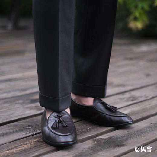 Blake内缝工艺意大利小张幅鹿皮深棕色流苏乐福鞋 商品图6