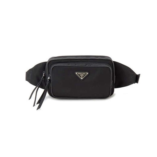 PRADA 普拉达 女士 Re-Nylon 再生尼龙珐琅金属三角形徽标腰包 黑色 1BL010 064 F0002 YOO 商品图0