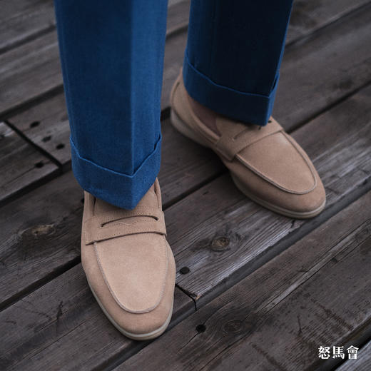 意大利小张幅牛绒卡其色便士乐福鞋 商品图8